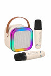 Mini Bluetooth Karaoke Speaker LED Lights & Dual Wireless Mics